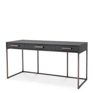 114215 - Desk Larsen charcoal grey oak veneer