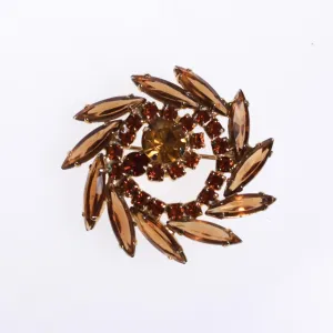 1950s Petite Juliana Amber Citrine Rhinestone