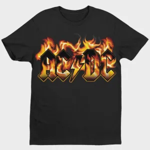 AC/DC FLAMES T-SHIRT - BLACK