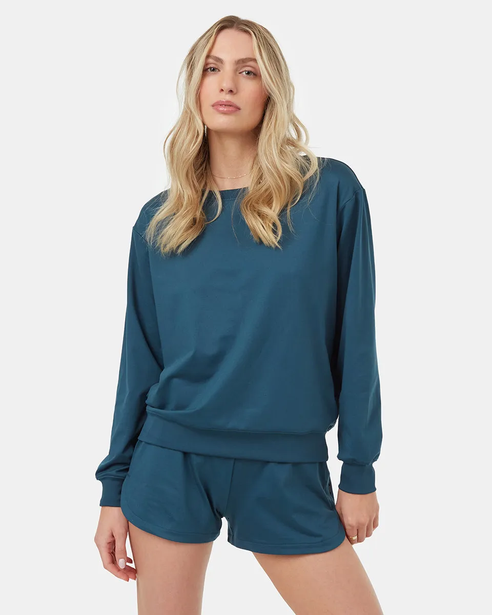 Active Soft Knit Open Back Crew
