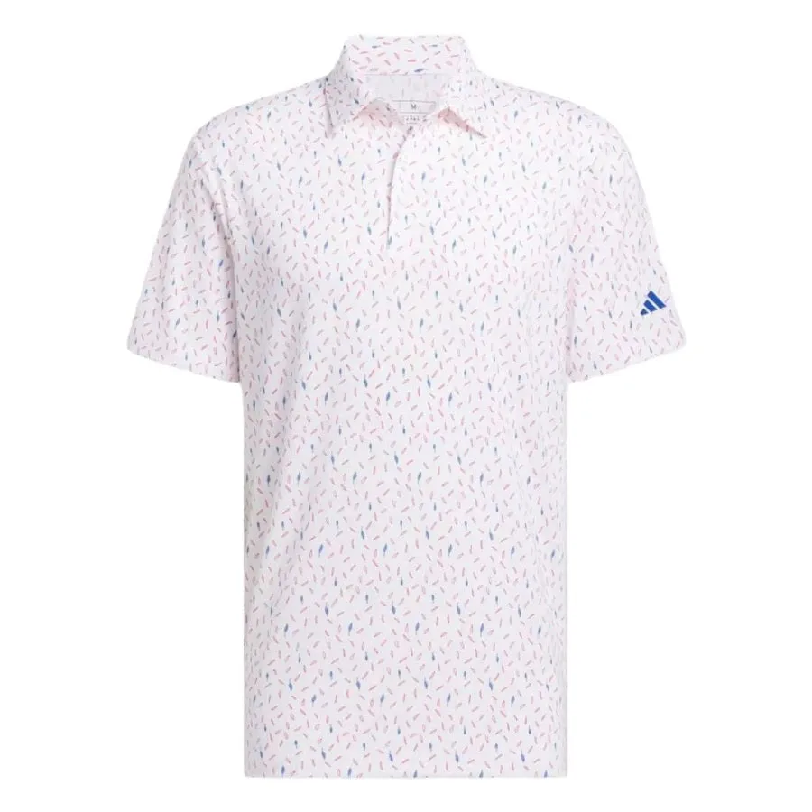 Adidas Ultimate365 Allover Print Polo Shirt - White
