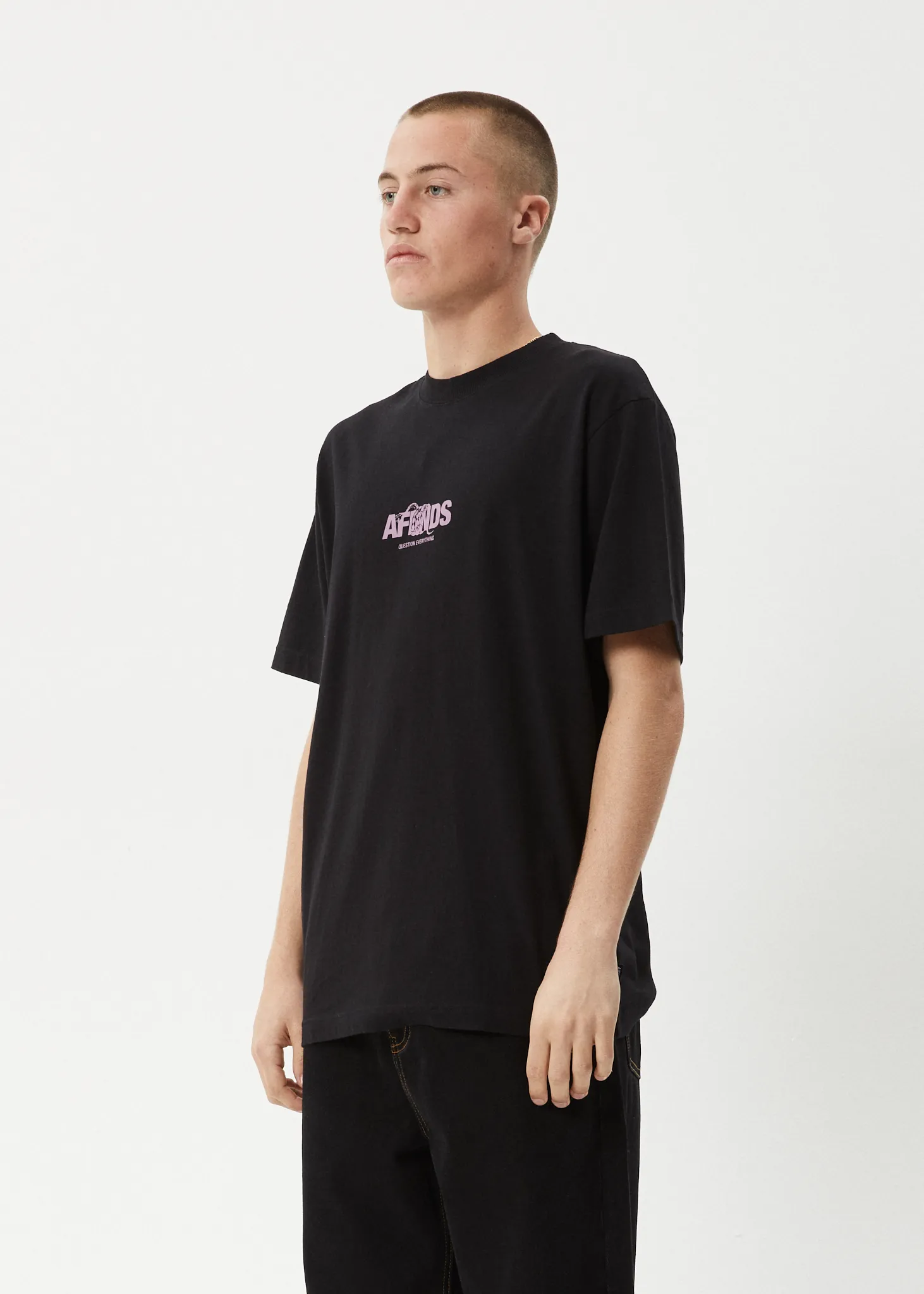 AFENDS TREAD RETRO FIT TEE - BLACK