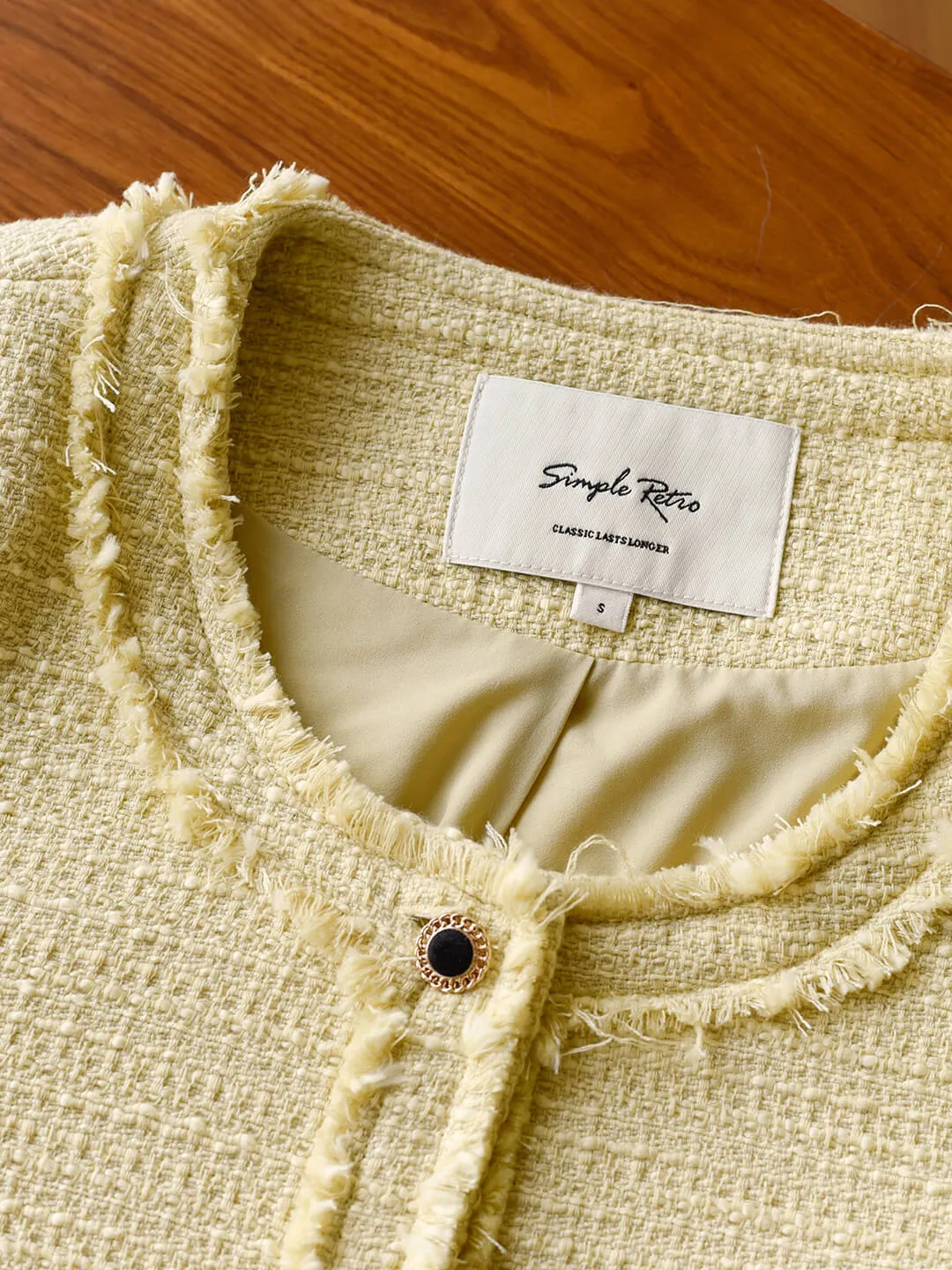 Aitana Yellow Brushed Tweed Jacket