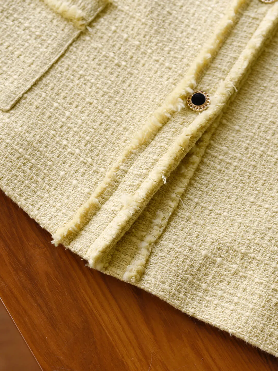 Aitana Yellow Brushed Tweed Jacket