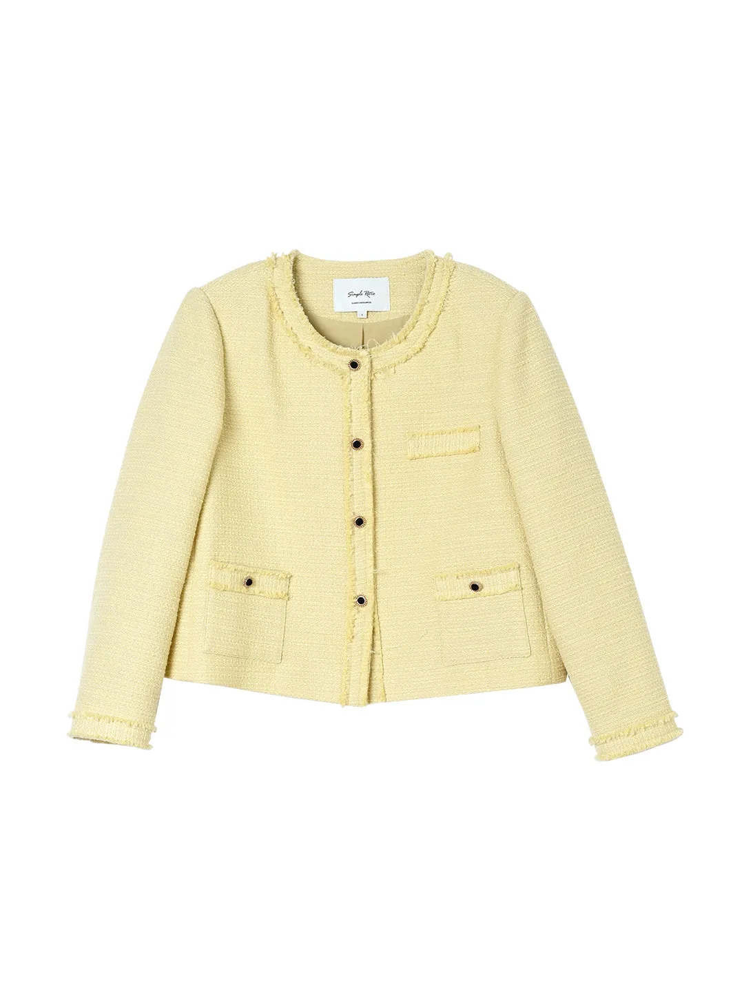 Aitana Yellow Brushed Tweed Jacket