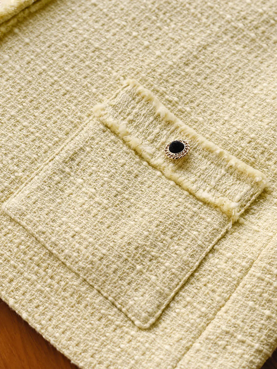 Aitana Yellow Brushed Tweed Jacket