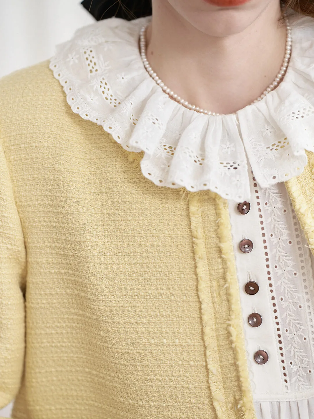 Aitana Yellow Brushed Tweed Jacket