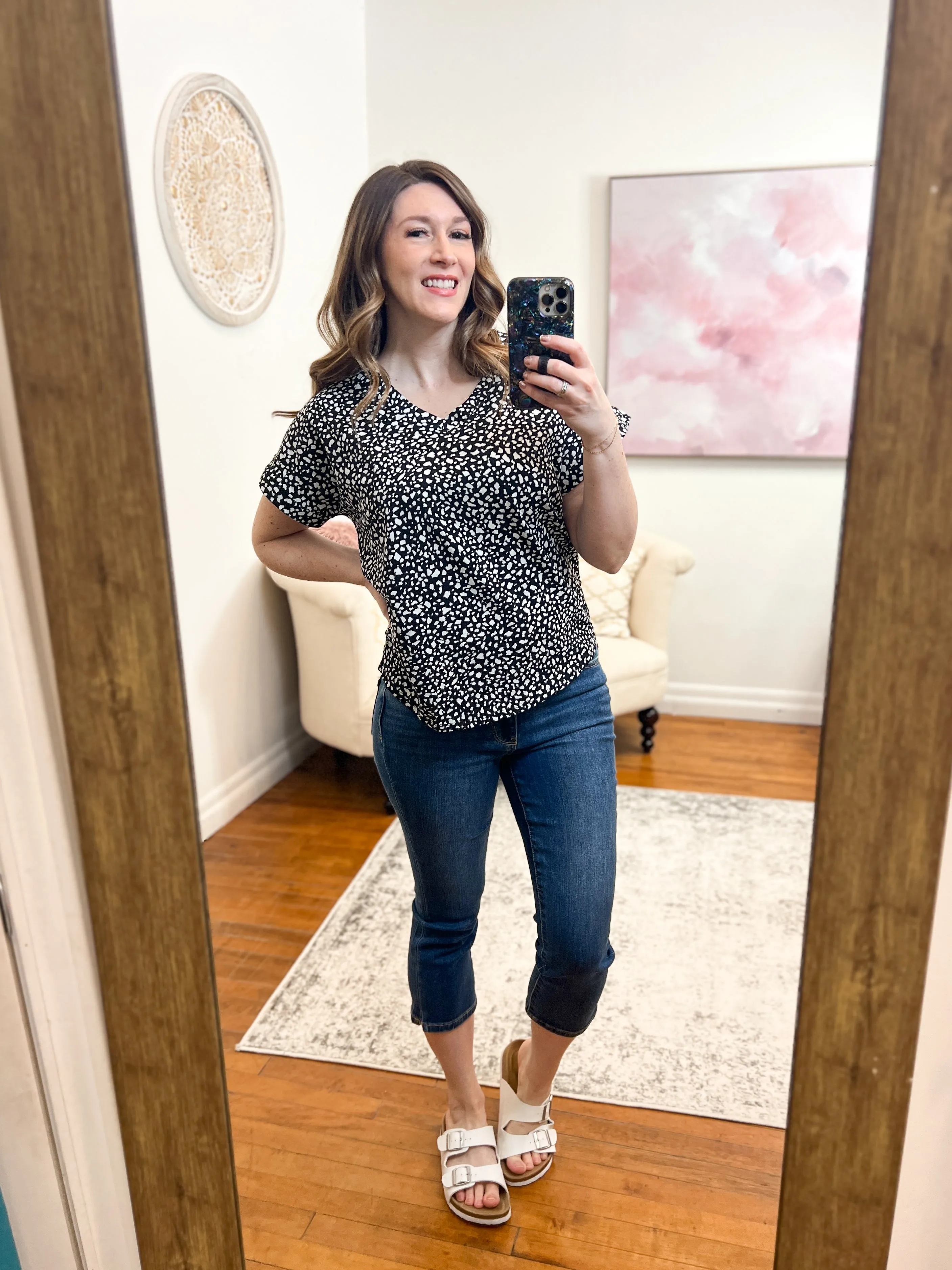 Andie Animal Print V-Neck Top FINAL SALE