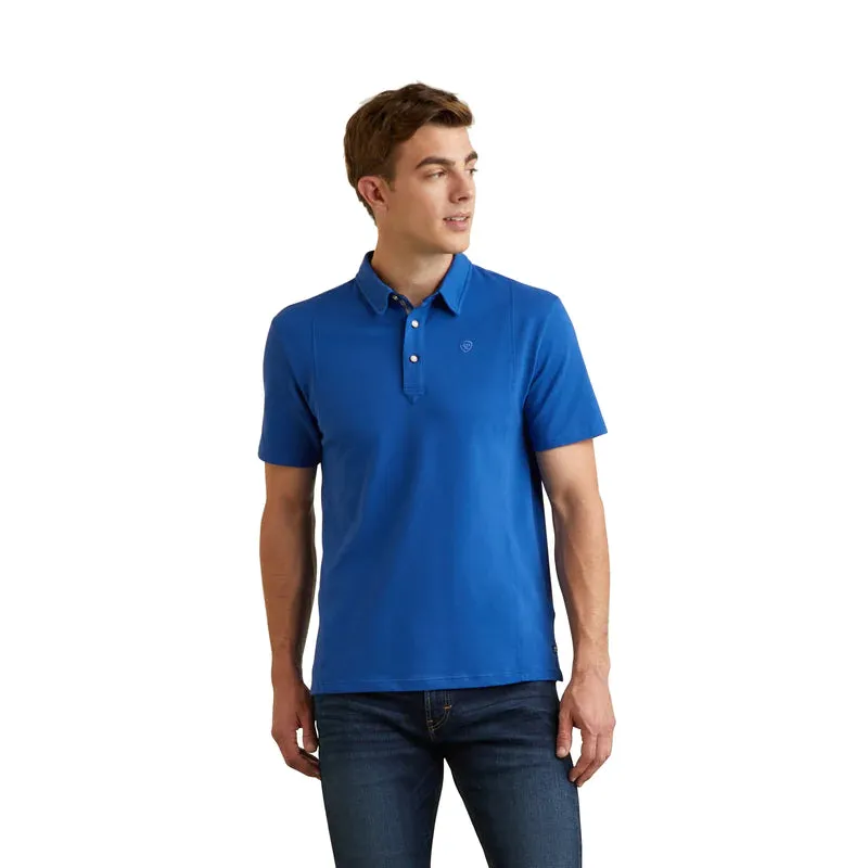 Ariat Mens Medal Polo Cobalt