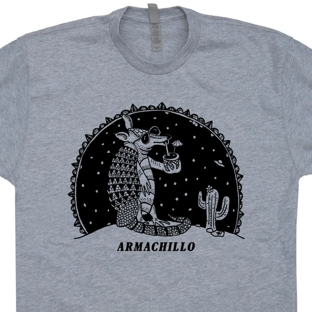 Armadillo T Shirts Armachillo Drinking Cocktails UFO T Shirts