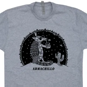 Armadillo T Shirts Armachillo Drinking Cocktails UFO T Shirts