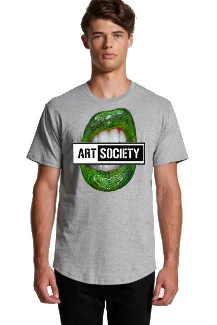 Art Society x Retro Kings GREEN LIPS TEE GREY