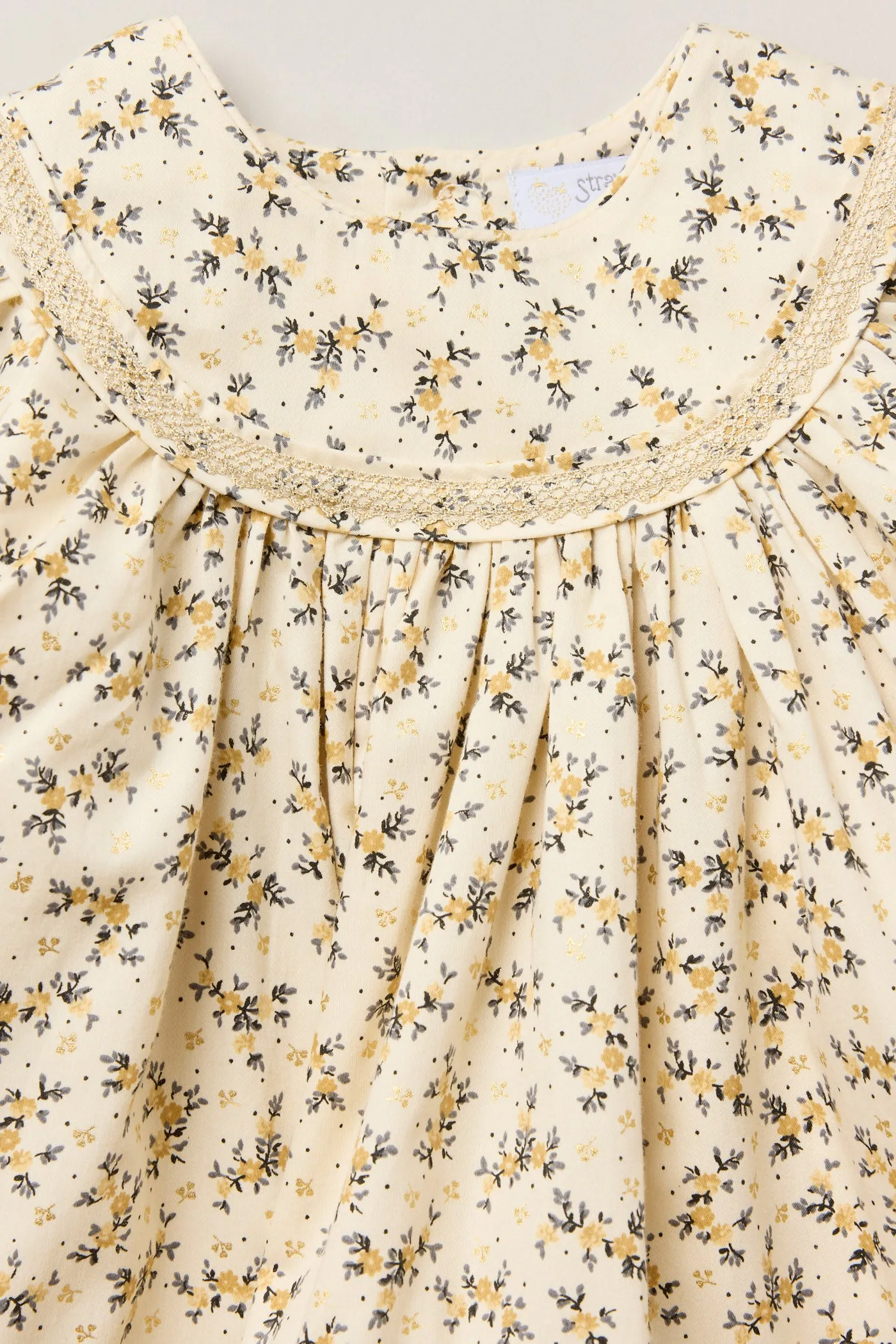 Baby Plumcake Dress Golden Blossom