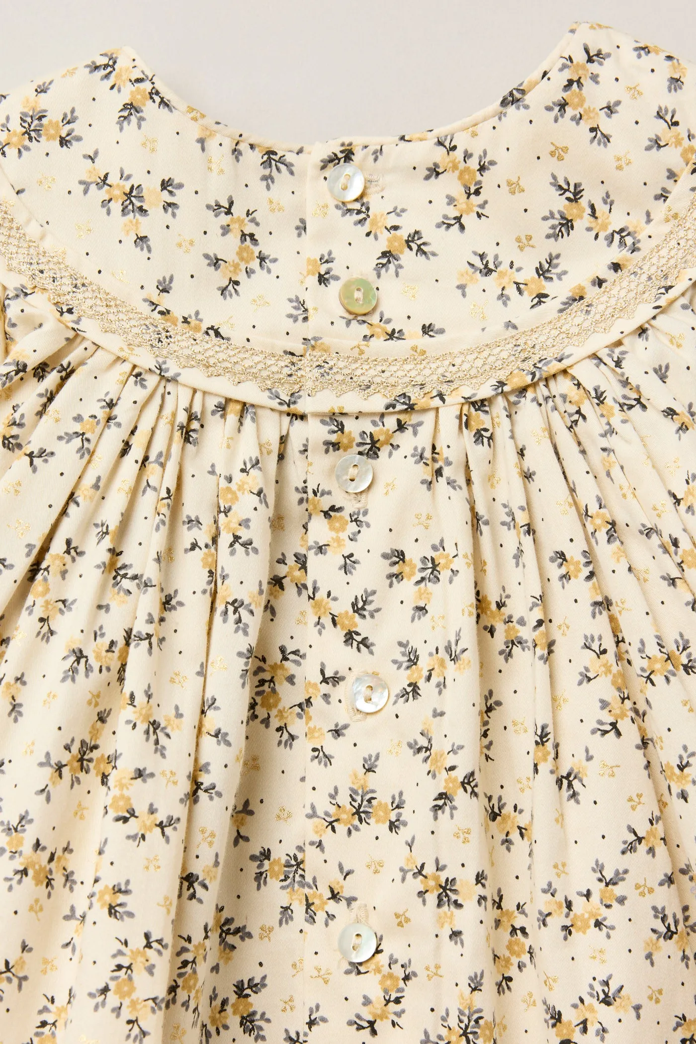 Baby Plumcake Dress Golden Blossom