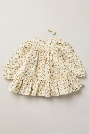 Baby Plumcake Dress Golden Blossom