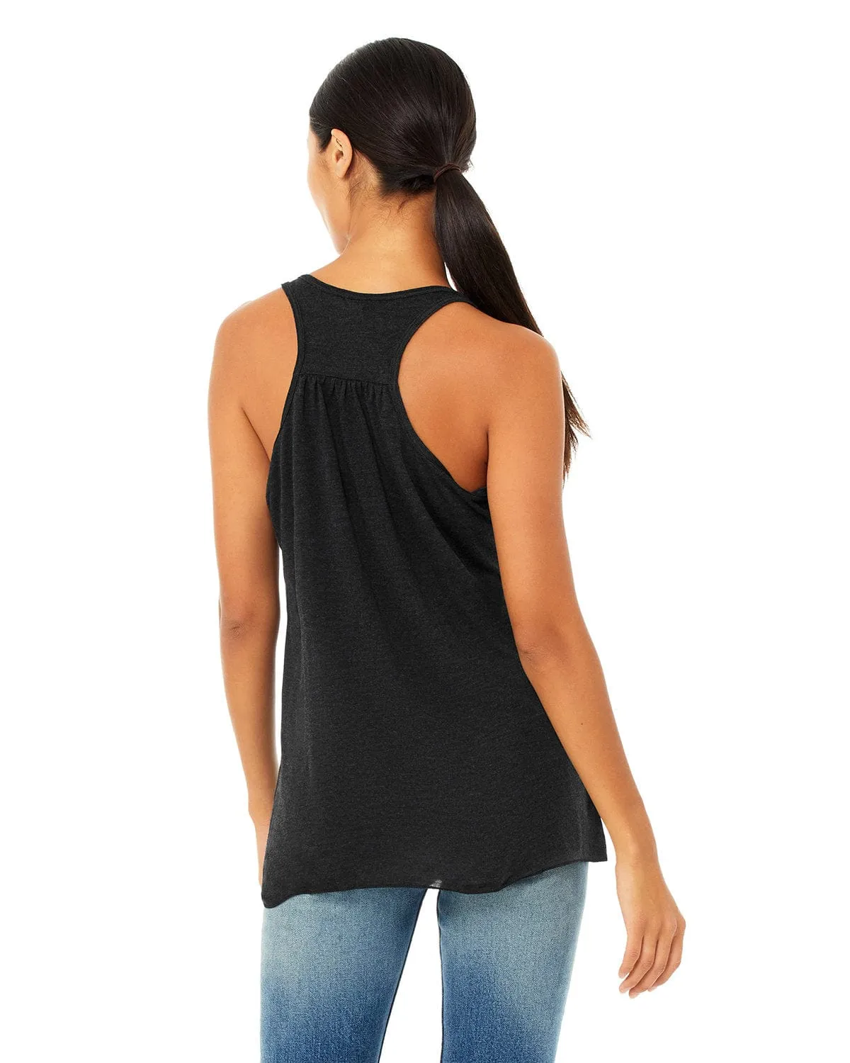 Bella Canvas Ladies Flowy Racerback Tank | Black Heather