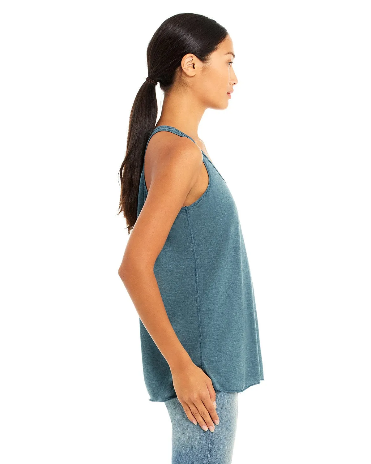 Bella Canvas Ladies Flowy Racerback Tank | Hthr Deep Teal