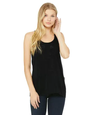 Bella Canvas Ladies Flowy Racerback Tank | Solid Black Slub