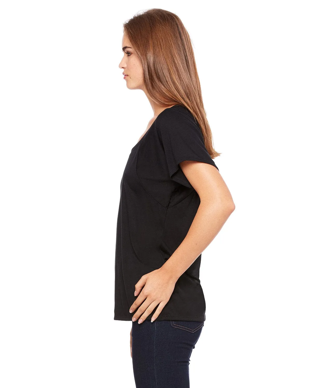 Bella Canvas Ladies Flowy Raglan T-Shirt | Black