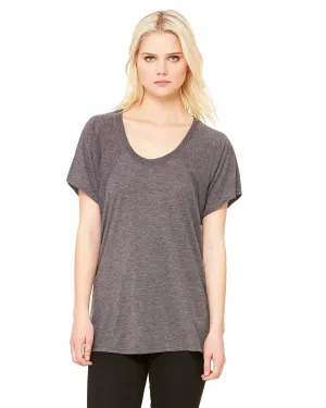 Bella Canvas Ladies Flowy Raglan T-Shirt | Dark Gry Heather