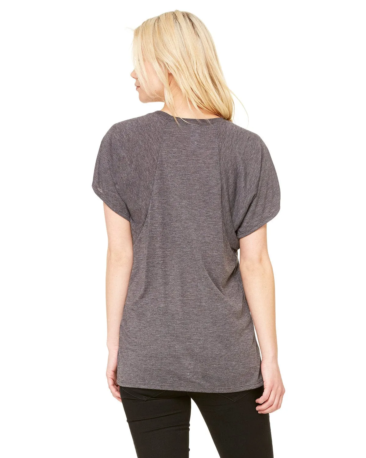 Bella Canvas Ladies Flowy Raglan T-Shirt | Dark Gry Heather