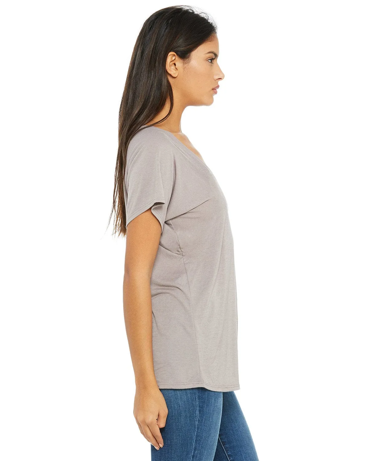 Bella Canvas Ladies Flowy Raglan T-Shirt | Pebble