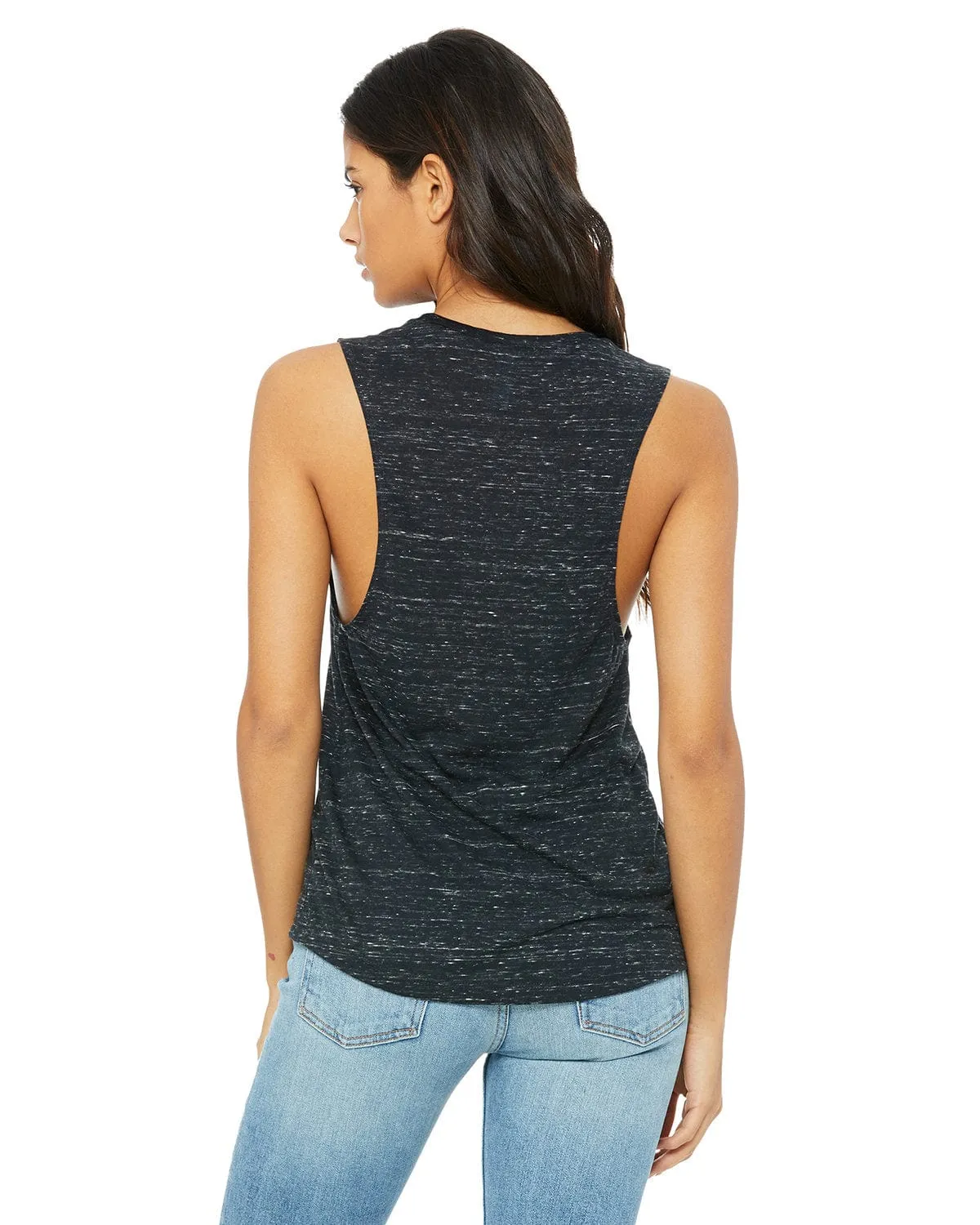 Bella Canvas Ladies Flowy Scoop Muscle Tank | Black Marble