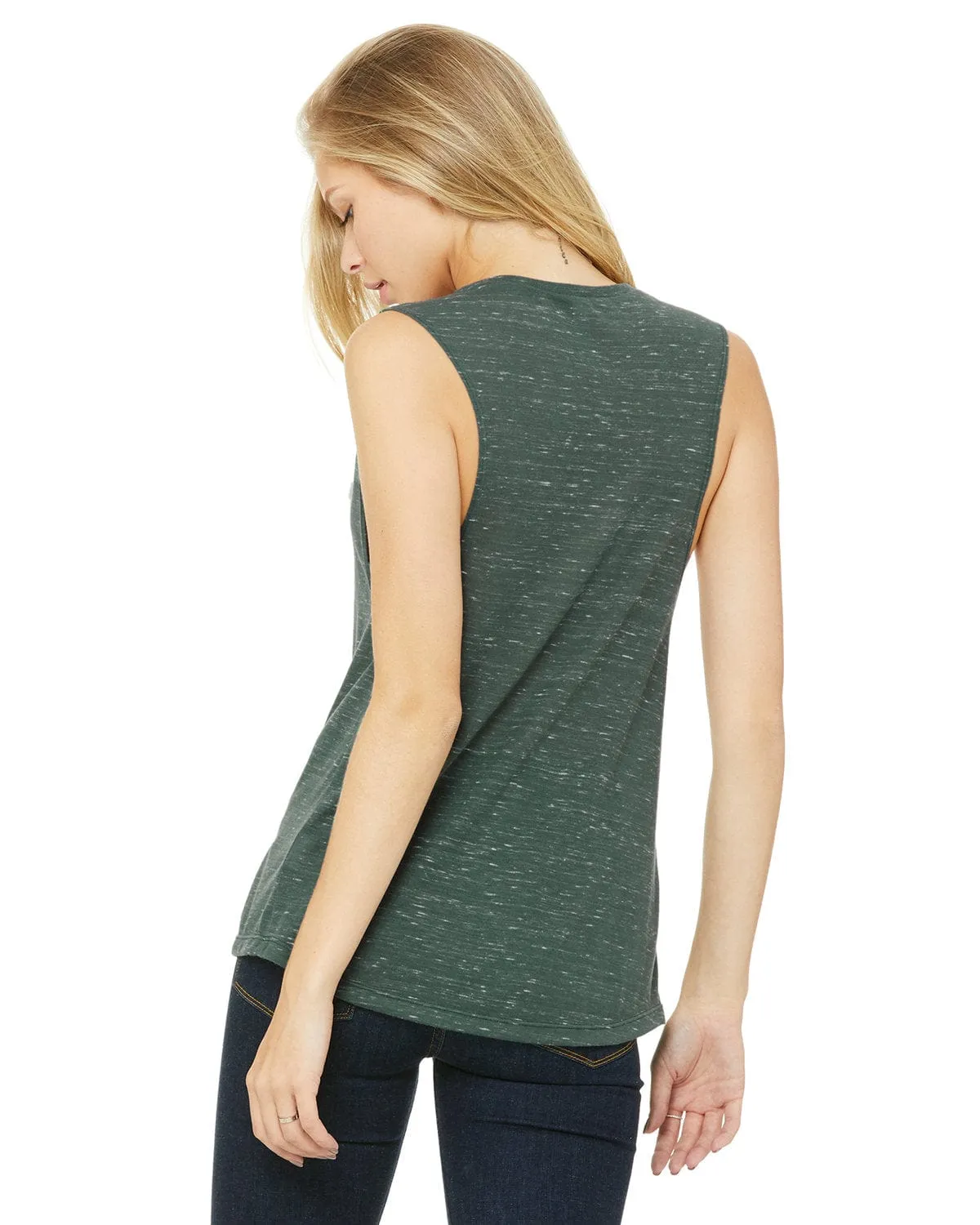 Bella Canvas Ladies Flowy Scoop Muscle Tank | Forest Marble