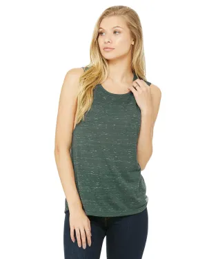 Bella Canvas Ladies Flowy Scoop Muscle Tank | Forest Marble