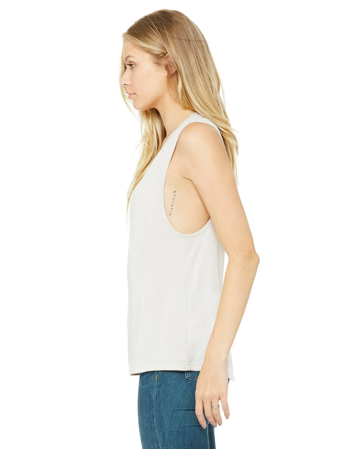 Bella Canvas Ladies Flowy Scoop Muscle Tank | Heather Dust