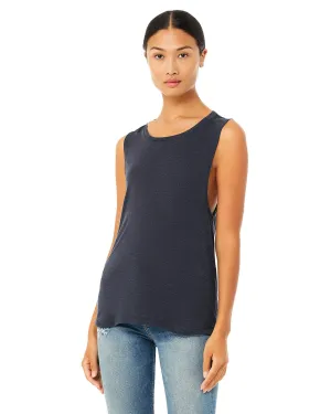 Bella Canvas Ladies Flowy Scoop Muscle Tank | Heather Navy