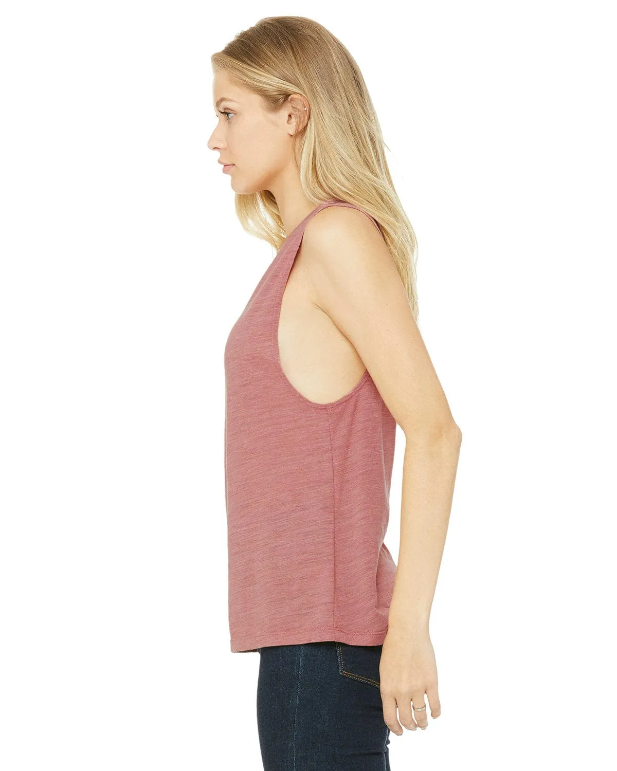 Bella Canvas Ladies Flowy Scoop Muscle Tank | Mauve Slub