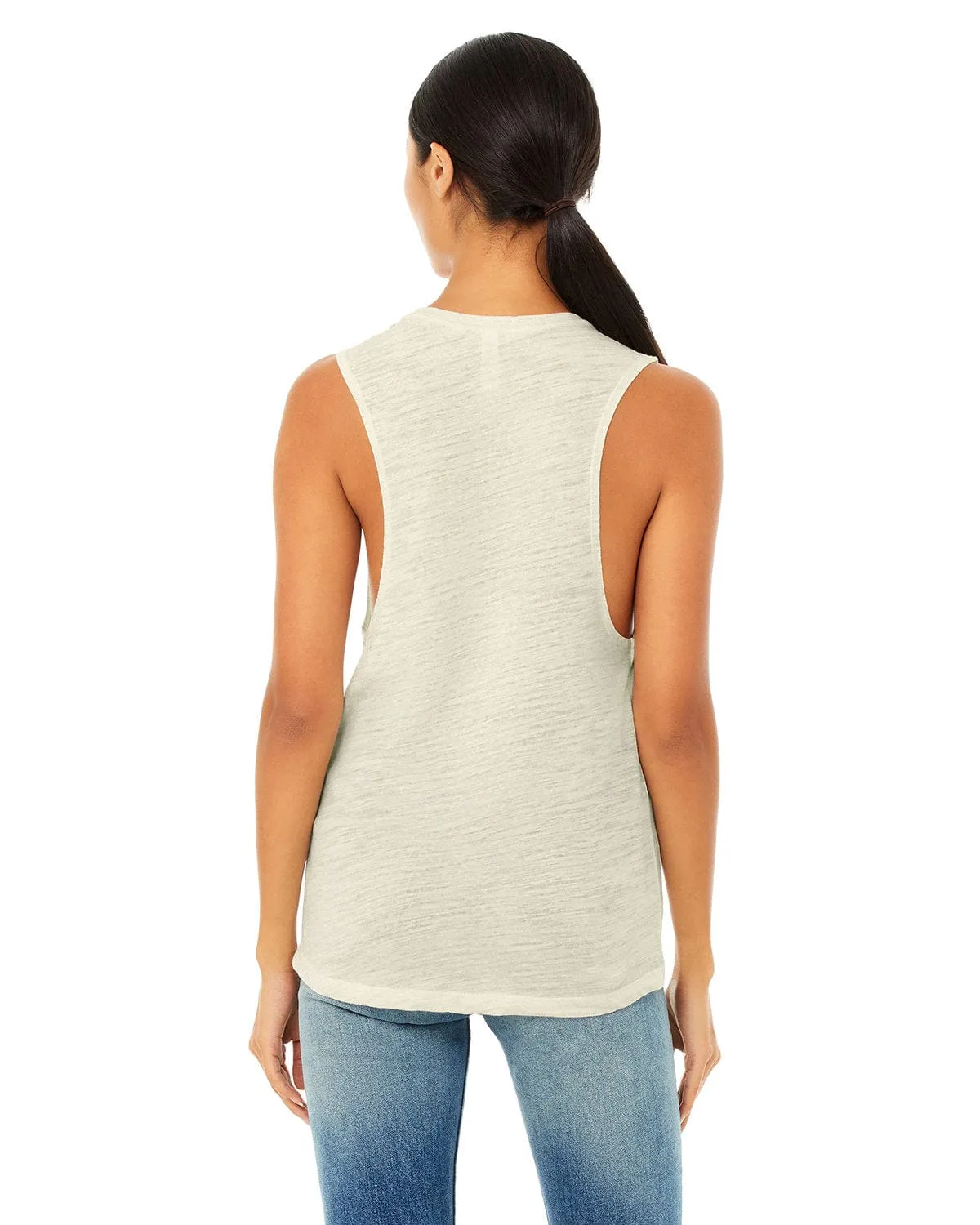 Bella Canvas Ladies Flowy Scoop Muscle Tank | Natural Slub