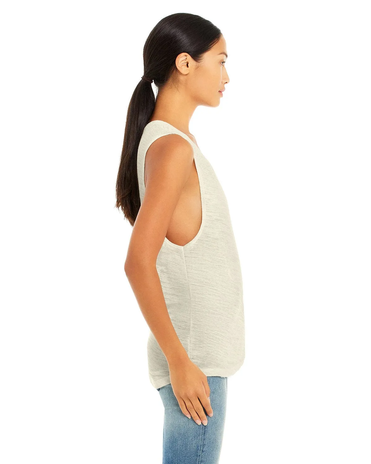 Bella Canvas Ladies Flowy Scoop Muscle Tank | Natural Slub