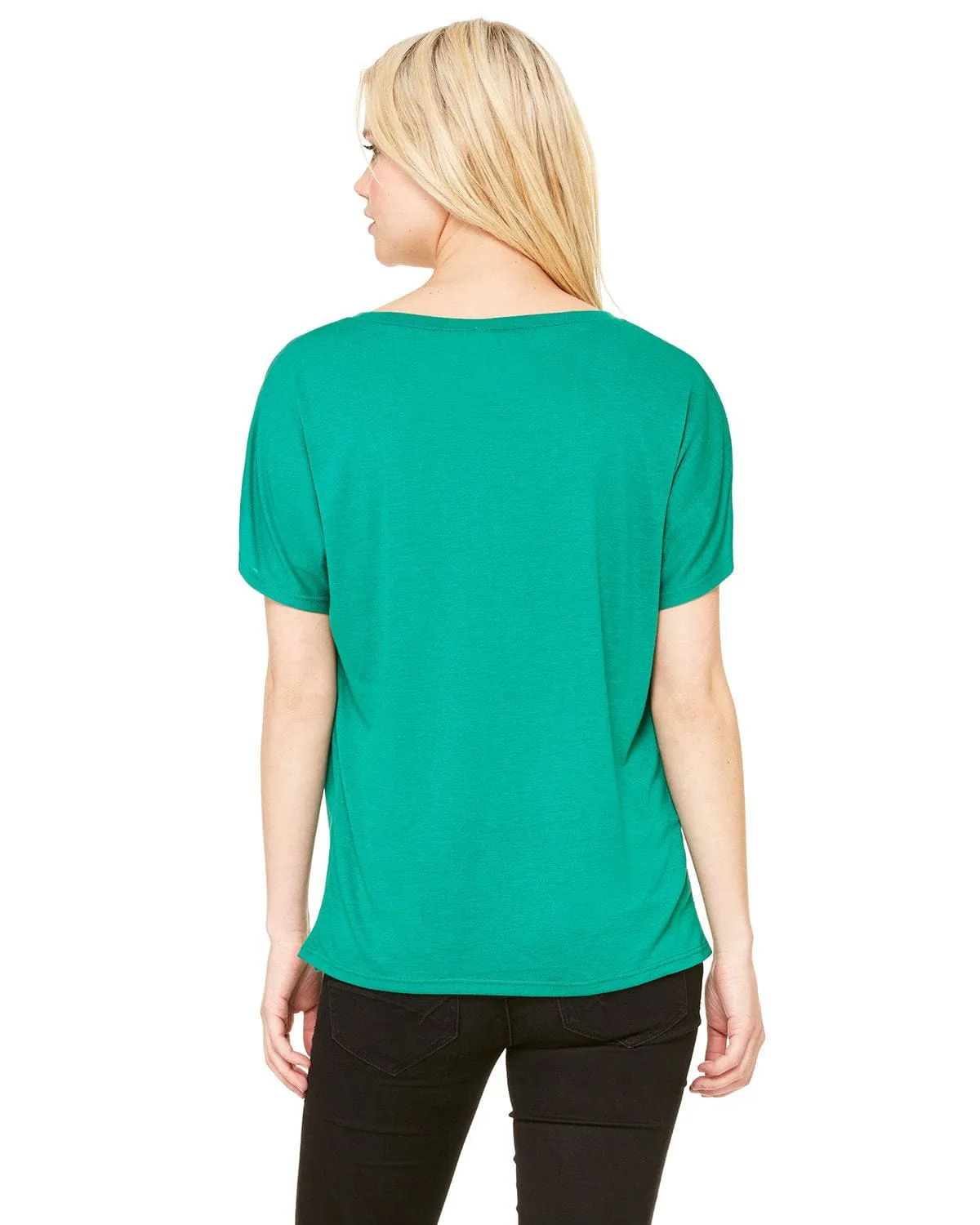 Bella Canvas Ladies Flowy Simple V-Neck T-Shirt | Kelly