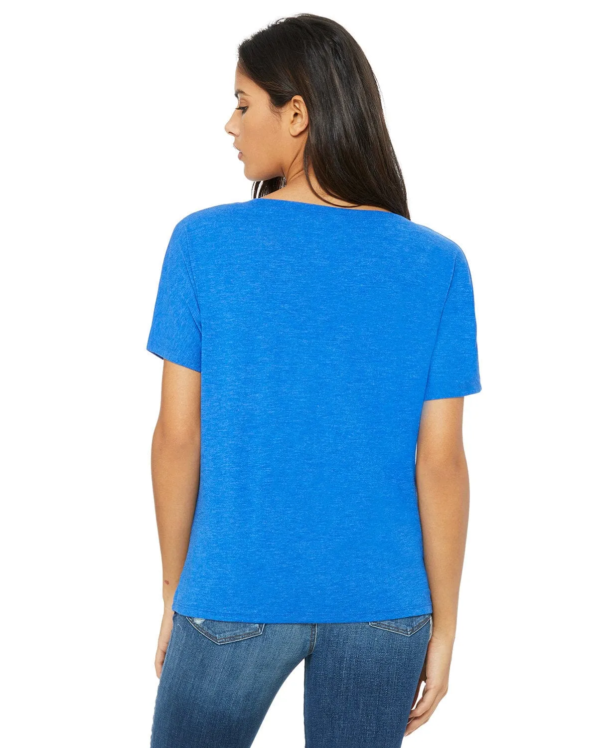 Bella Canvas Ladies Flowy Simple V-Neck T-Shirt | Tr Royal Triblnd