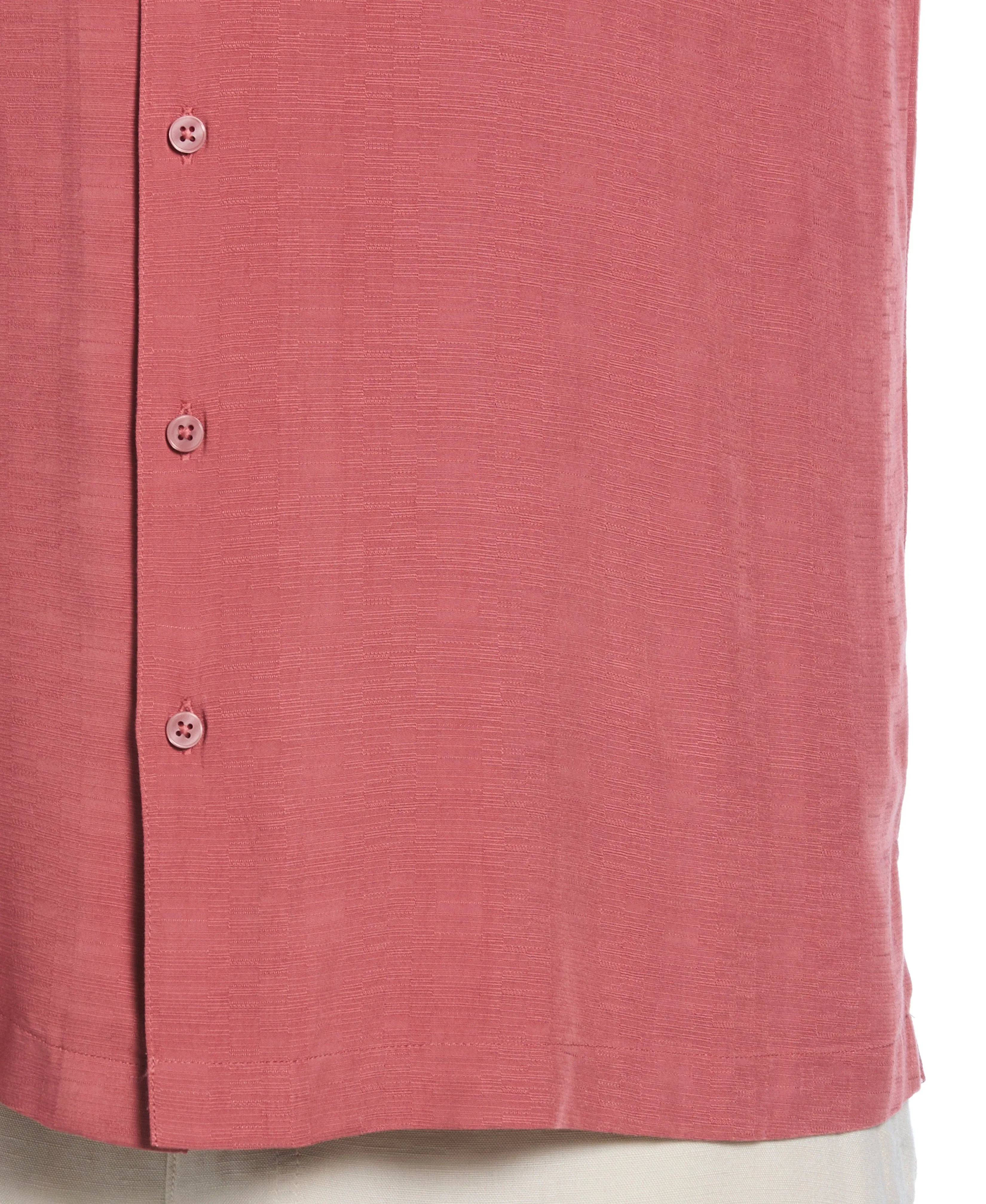 Big & Tall Solid Textured Cuban Collar Shirt