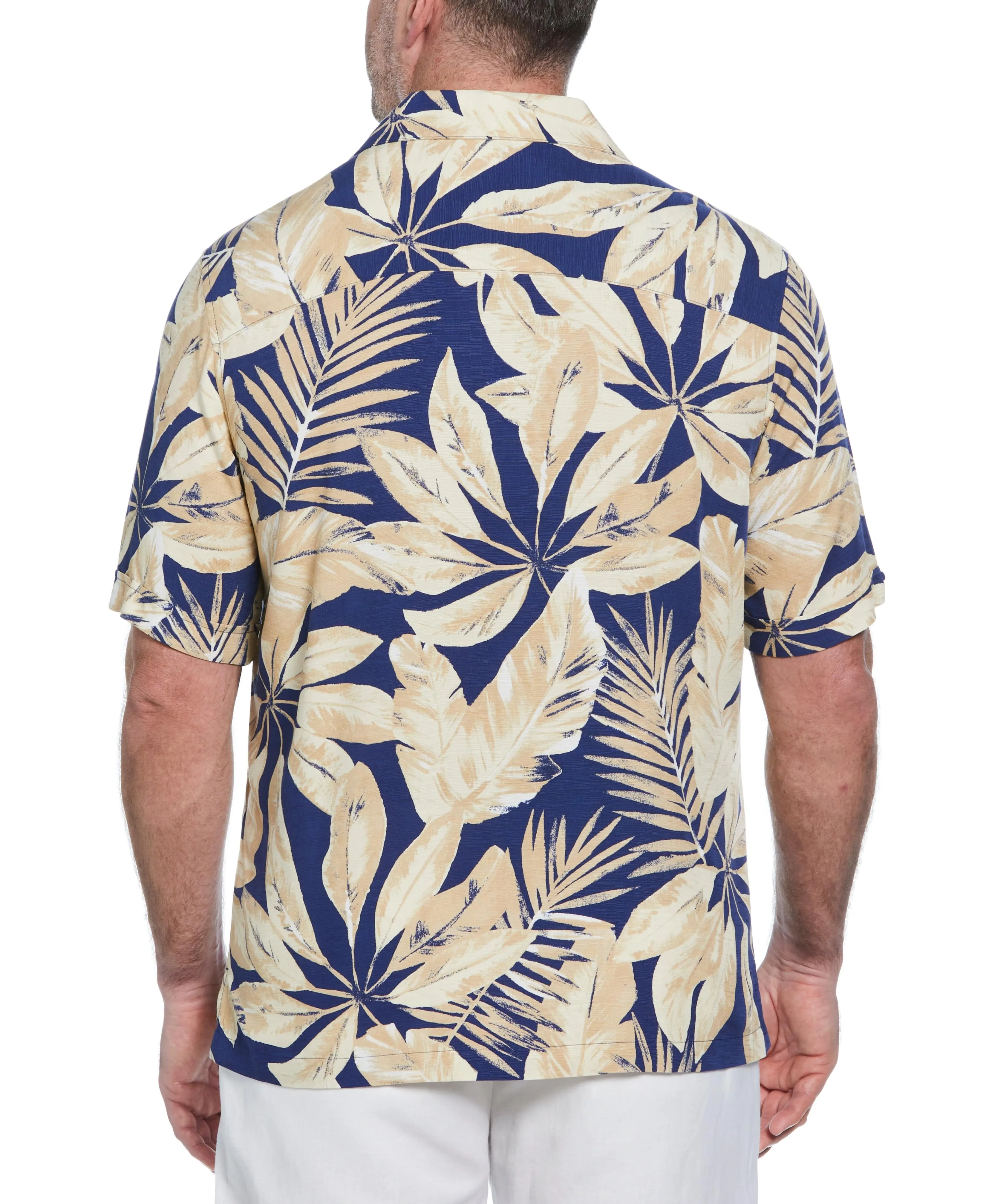Big & Tall Textured Large Scale Palm Print Shirt