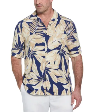 Big & Tall Textured Large Scale Palm Print Shirt