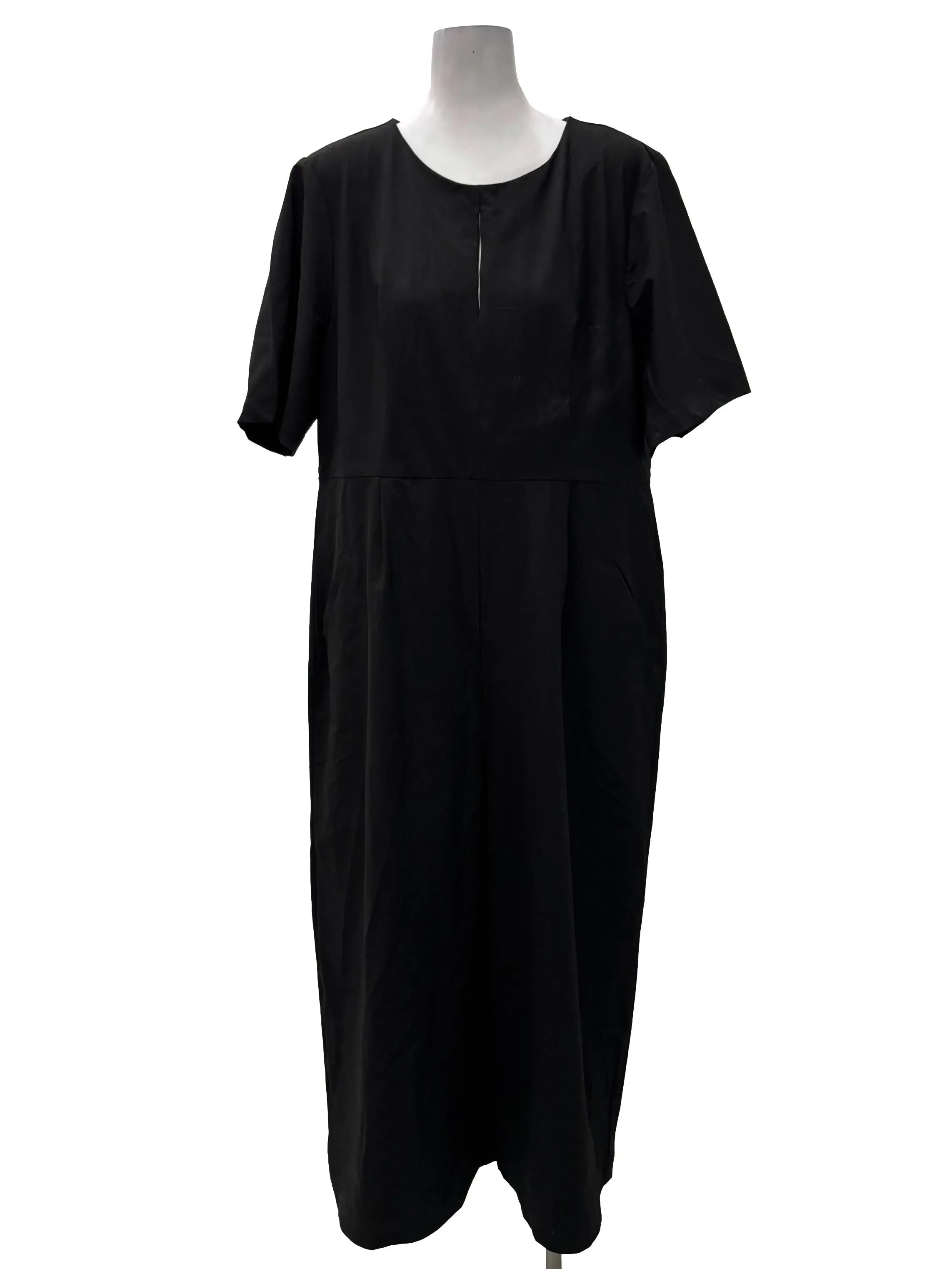 Black Roundneck Flowy Jumpsuit