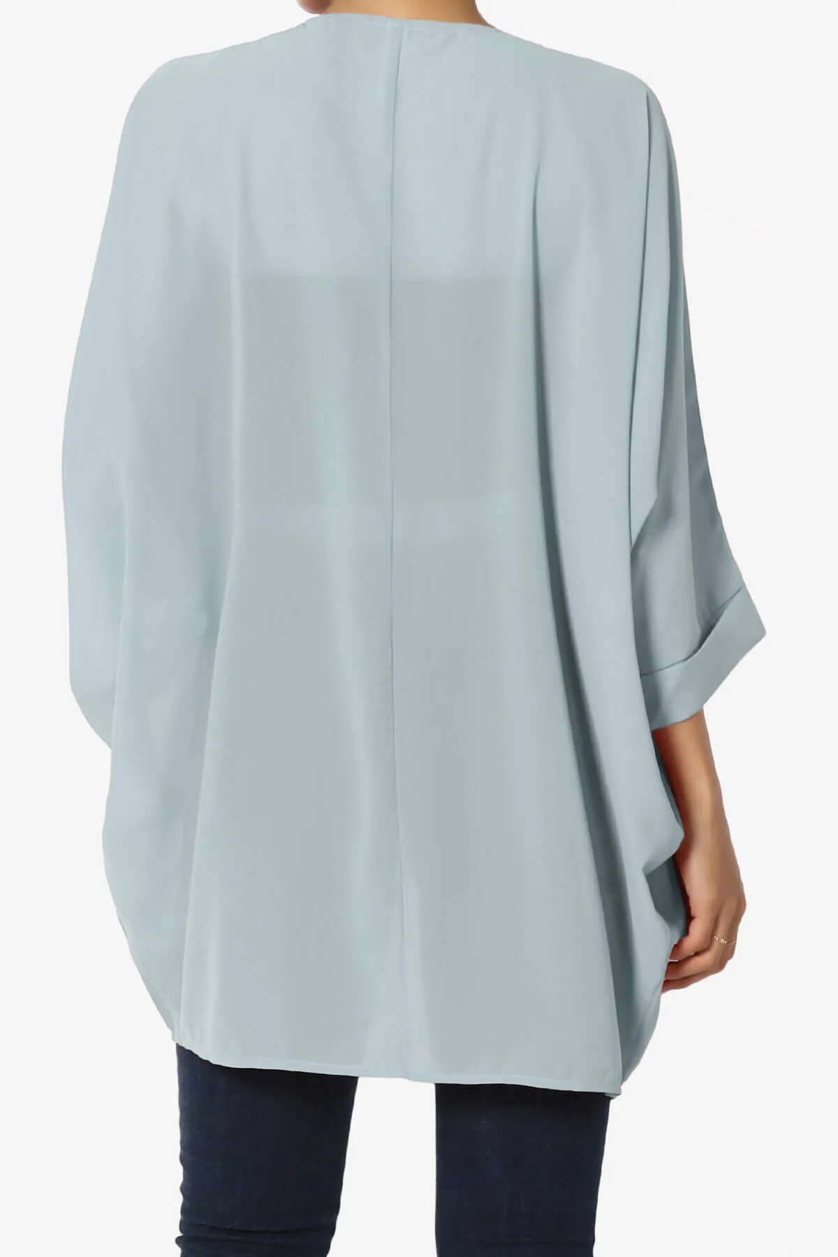 Blivia Pleated Kimono Chiffon Cardigan PLUS