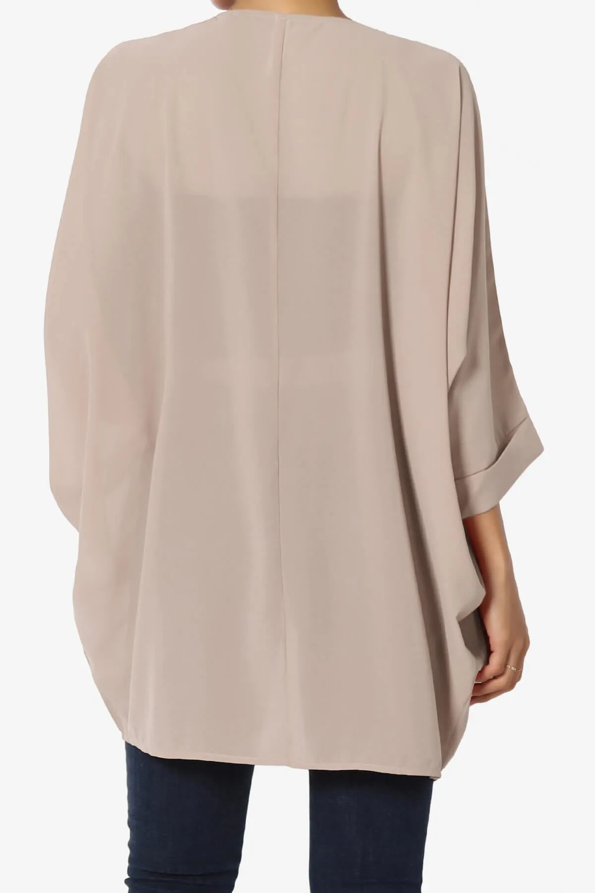 Blivia Pleated Kimono Chiffon Cardigan PLUS