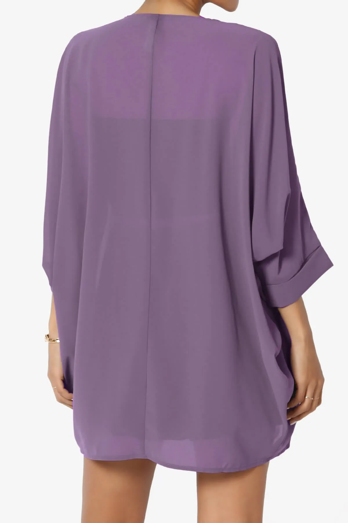 Blivia Pleated Kimono Chiffon Cardigan PLUS