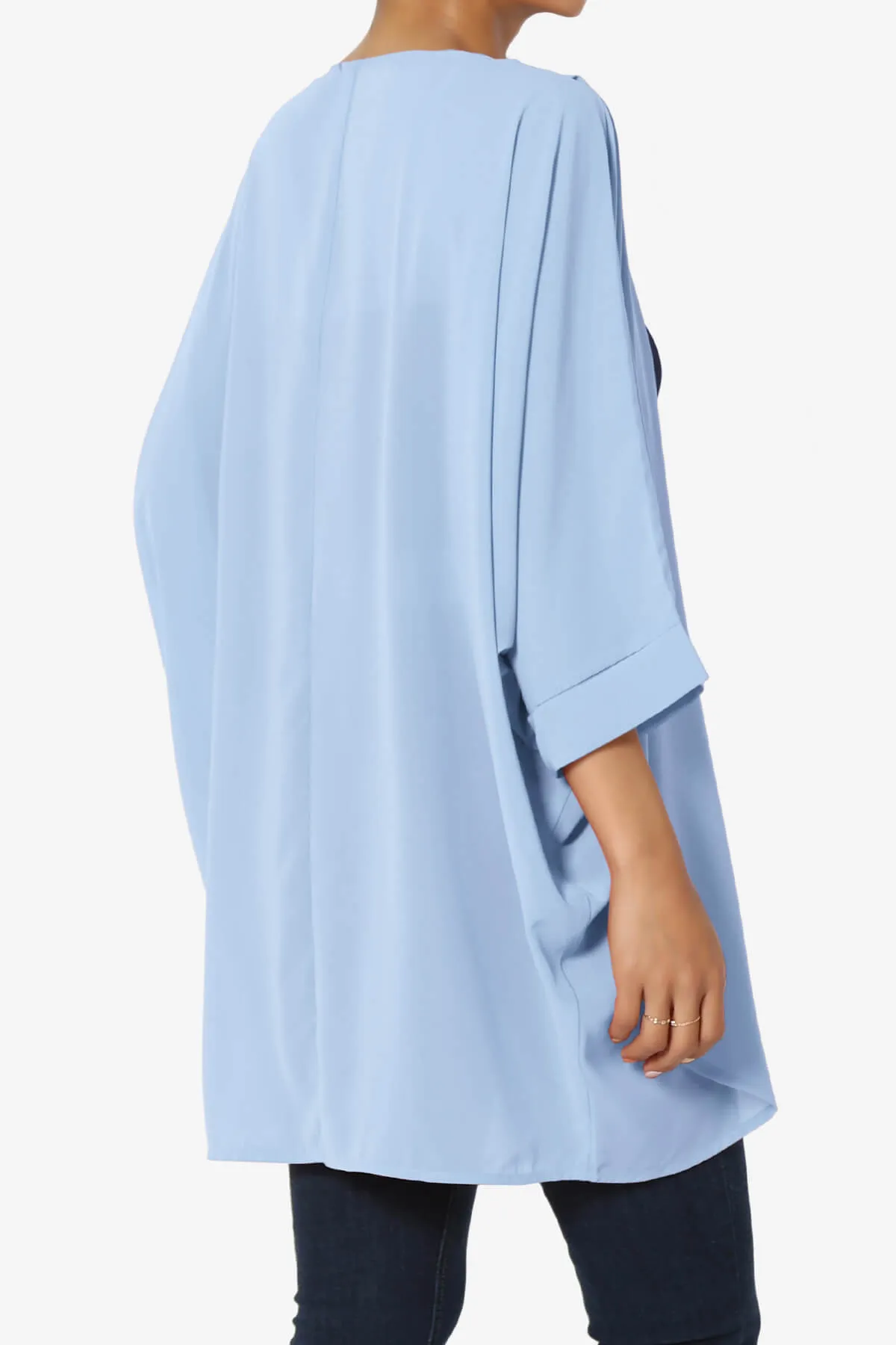 Blivia Pleated Kimono Chiffon Cardigan PLUS