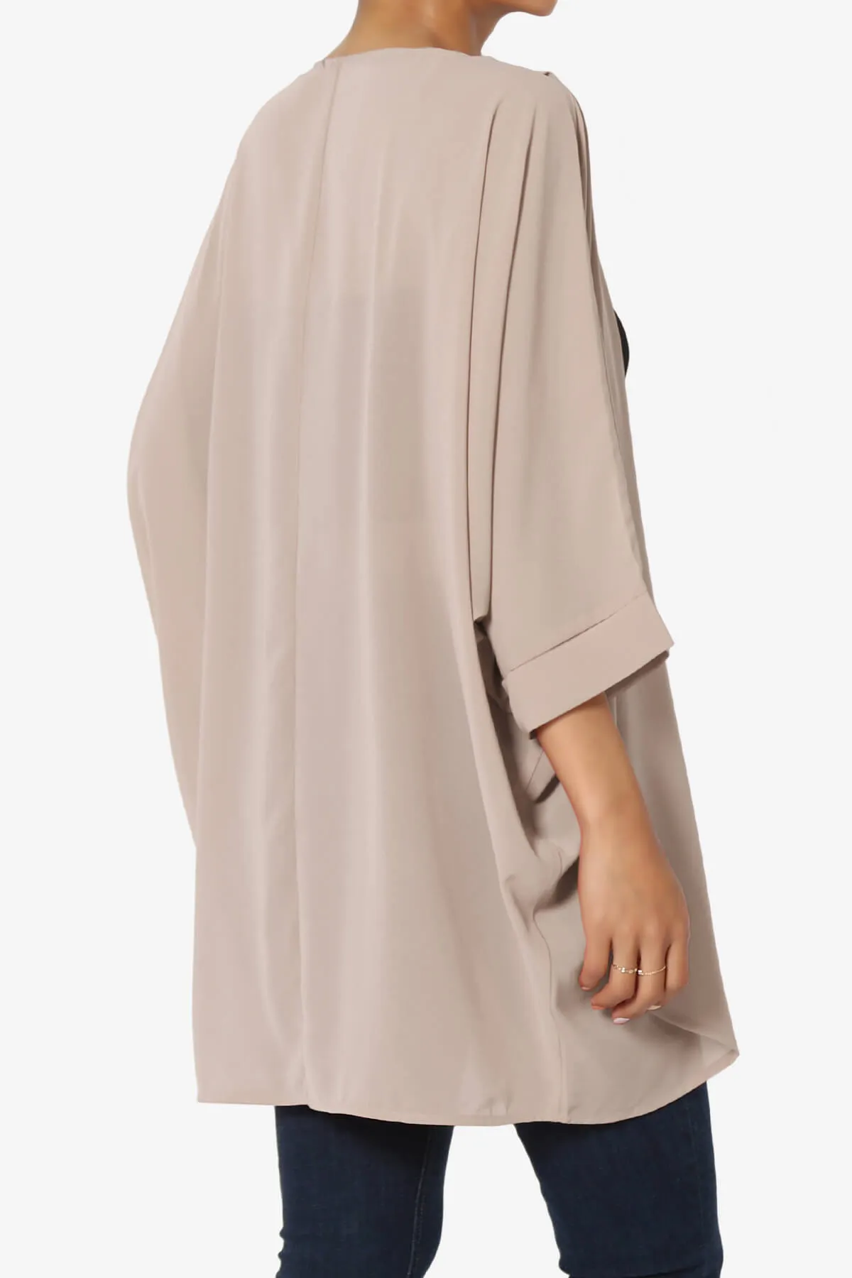 Blivia Pleated Kimono Chiffon Cardigan PLUS