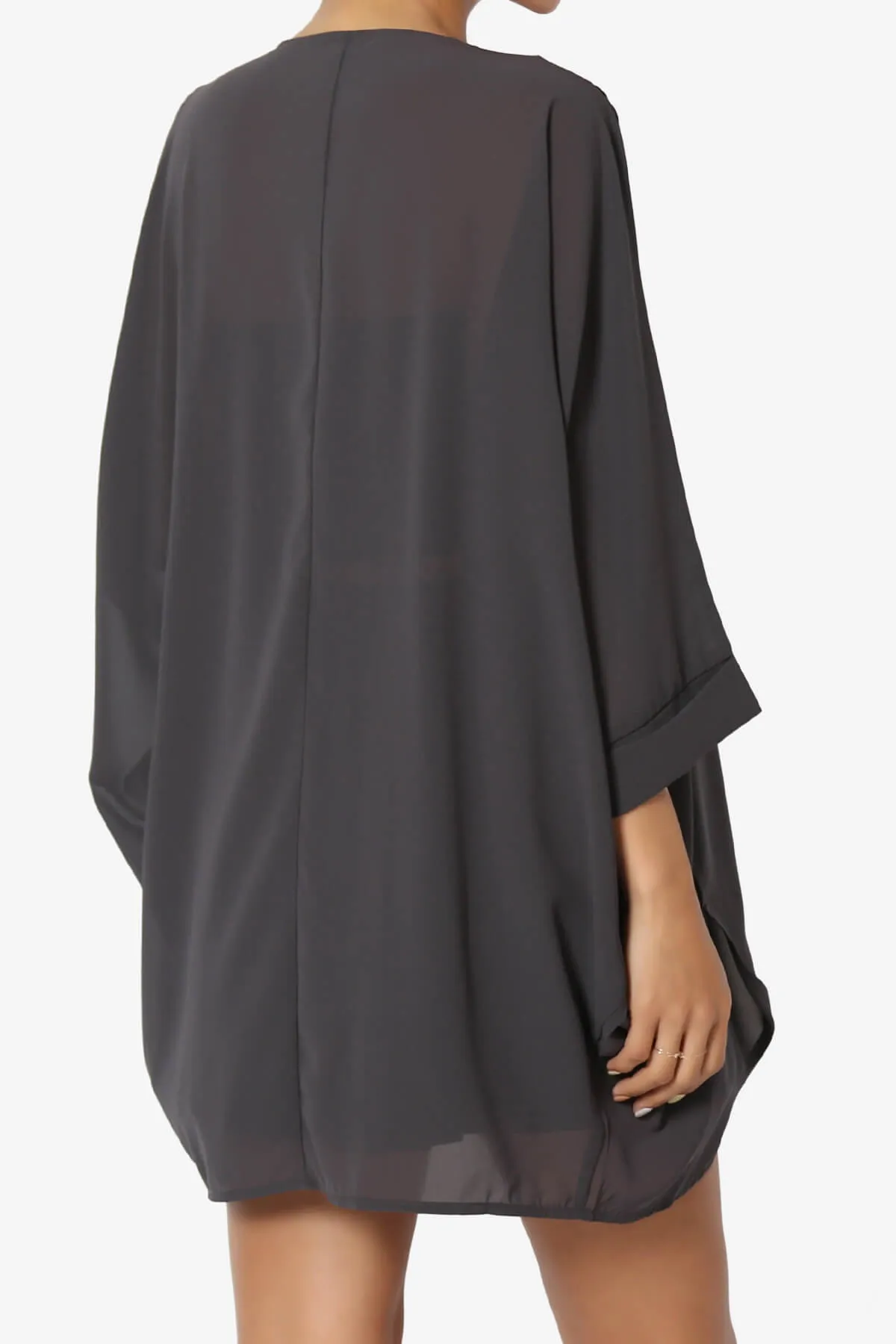 Blivia Pleated Kimono Chiffon Cardigan PLUS