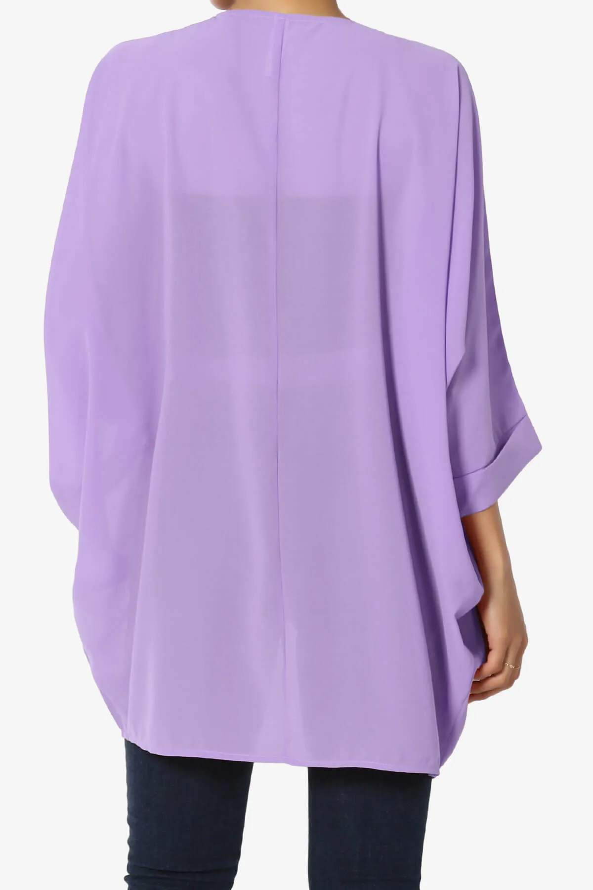 Blivia Pleated Kimono Chiffon Cardigan PLUS
