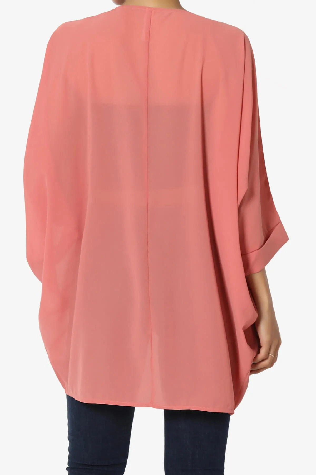 Blivia Pleated Kimono Chiffon Cardigan PLUS