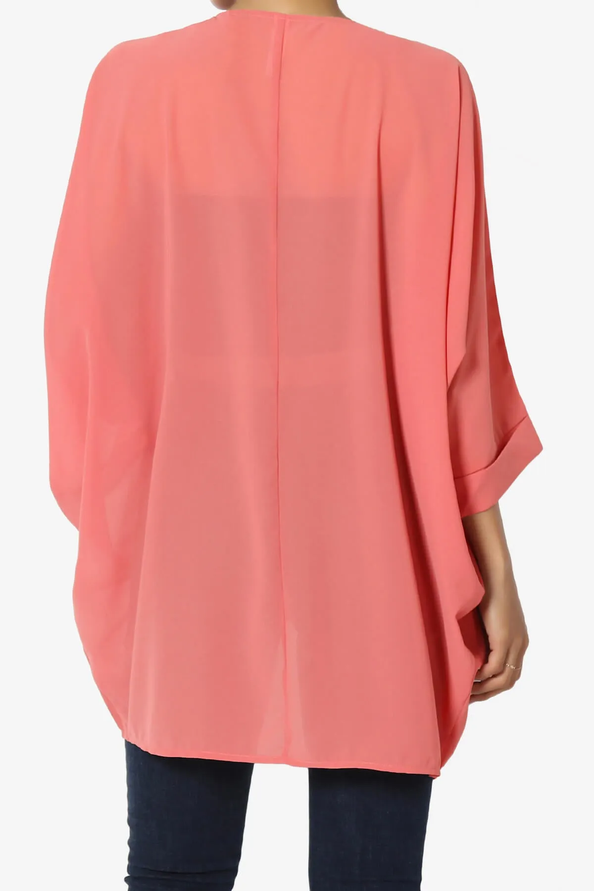 Blivia Pleated Kimono Chiffon Cardigan PLUS