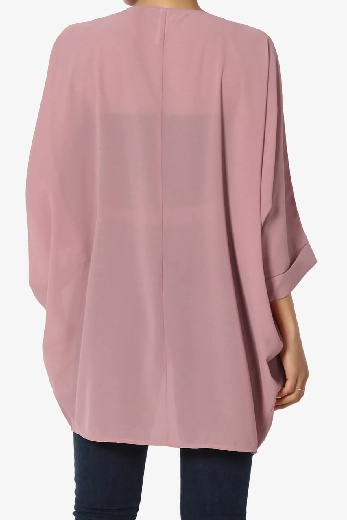 Blivia Pleated Kimono Chiffon Cardigan PLUS